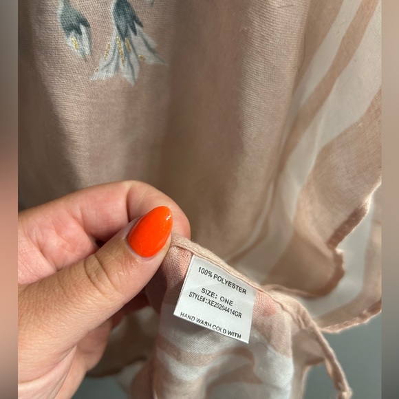 Woven Heart Womens Peach Floral Kimono Swimsuit Cover Up - Picture 6 of 8